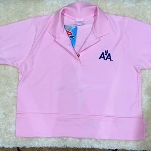 American Airlines ladies polo shirt w AA logo / pink / Sml (Y-W)